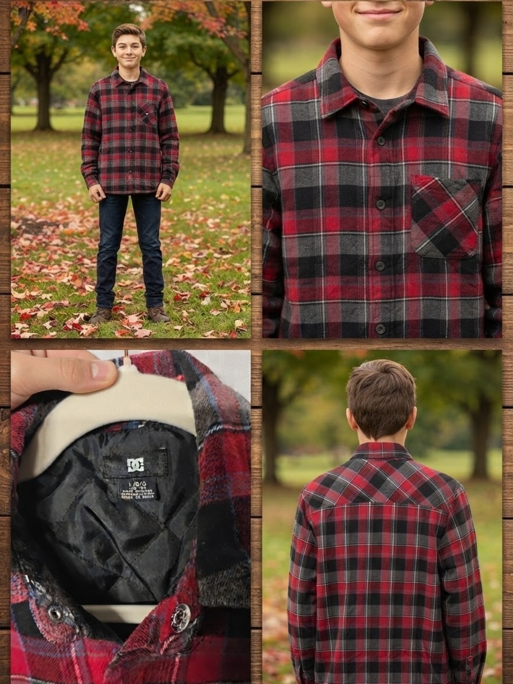 DC Red and Black Plaid Shirt Jacket